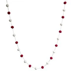 De Kulture Handmade Premium Wool Felt Large POM POM Garland Eco Friendly Christmas Tree Ornament, Home Office Wedding Party Holiday Decoration Banner | 96 Inches (RED & Off White) -Department 56 Shop 216uVdpQseL