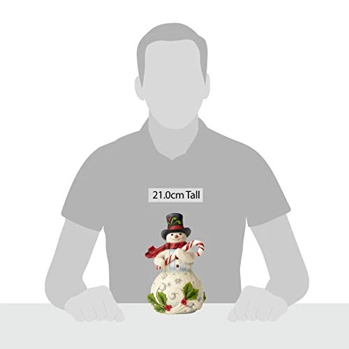 Enesco Jim Shore Heartwood Creek Snowman Holding Candy Cane Figurine, 8.25", Multicolor 2 Enesco Jim Shore Heartwood Creek Snowman Holding Candy Cane Figurine, 8.25", Multicolor - Image 2