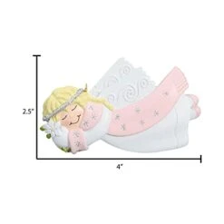 Personalized Angel Christmas Ornament - Angel Ornaments For Christmas Tree, Guardian Angel Gifts, Angel Watching Over You, Merry Christmas From Heaven - Cute Angel Pink - Free Customization -Department 56 Shop 313czsZJ7mL