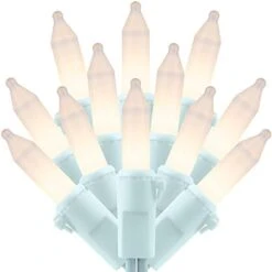 SWEET SHINE Red White And Blue Christmas Lights, 200 Lights 66 Ft White Wire, Pack Of 2 Strands 100 Count UL Listed Patriotic String Light (Red, White Frost & Blue) -Department 56 Shop 314DHmmqK4L. AC