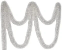 CareCheer 25 Feet Christmas Tree Tinsel Garland Metallic Twist Garland Sparkly Foil Streamer For Mardi Gras Parade Floats Christmas New Year Wedding Birthday, 4" X 25' (White) -Department 56 Shop 316oYaSc CL. AC