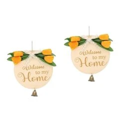 VOSAREA 2 Sets Delicate Prop On Tulip Pendant Party The Are Decors It Simple Front Hanging As Flowers Wooden Home This Perfect A Beautiful Welcome Rustic Outdoor Sign My If Plate Or