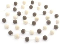Glaciart One Wool Felt Ball Garland - Pom Pom Garland - 9 Feet, 40 Balls, 4 Monochrome Colors, Pom Pom Decorations, Nursery Decor, Bunting, Birthday Party Decorations, Easter, Photo Prop -Department 56 Shop 31AAymGehaL. AC