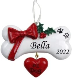 2023 Personalized Ornament Holly Dog Bone Christmas Tree Ornament Customized Decoration Pet Dog Puppy Dog Ornament Free Personalization -Department 56 Shop 31BRlnYZztL. AC