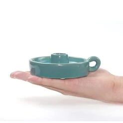 Kendiis Candle Holder Ceramic Candlestick Holder, Set Of 2, Candlelight Stand For Spell Candles, Taper Candles, And Incense, Halloween Christmas Room Decoration Display (Blue) -Department 56 Shop 31C0wvWvsdL