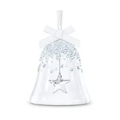 SWAROVSKI Christmas Ornament, Bell & Star, Large, Clear Crystal