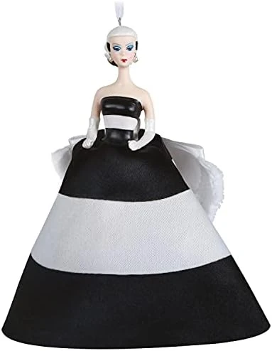 Hallmark Keepsake Christmas Ornament 2021, Barbie Black & White Forever, Porcelain And Fabric 7 Hallmark Keepsake Christmas Ornament 2021, Barbie Black & White Forever, Porcelain And Fabric - Image 7