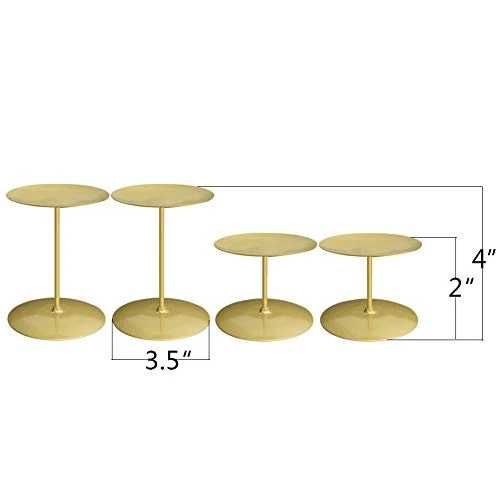 Jiyimi Christmas Candelabras Gold Candle Holders Set Of 4 Round Plate For Tables Fireplace Floor Centerpieces Metal Iron Candlestick For Pillar Candles 2 Jiyimi Christmas Candelabras Gold Candle Holders Set Of 4 Round Plate For Tables Fireplace Floor Centerpieces Metal Iron Candlestick For Pillar Candles - Image 2