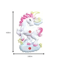 2023 Personalized Christmas Tree Ornament For Kids - White Sparkle Unicorn Customized Merry Christmas Ornament - Glittered Keepsake For Girls -Department 56 Shop 31F41zz1FPL