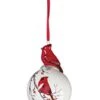 Sullivans - 4.75" White Christmas Tree Ball Ornament With Decorated Red Cardinal On Top And Painted Cardinal On A Branch -Department 56 Shop 31HMnTTwklL