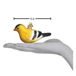 Old World Christmas Ornaments: American Goldfinch Glass Blown Bird Ornament For Christmas Tree -Department 56 Shop 31HY3HTZAJL