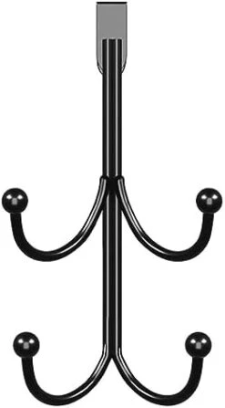 GENERIC Thanksgiving Decoration Hanging Solution Easy Installation Metal Double Layer Hook For Christmas Wreaths Clothes More No Door Damage Front Black 3pcs -Department 56 Shop 31JjBeMW9tL. AC