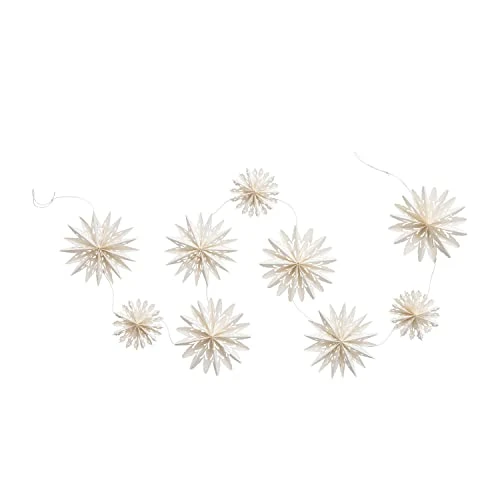 Creative Co-Op Snowflake Garland In Kraft Box, White 2 Creative Co-Op Snowflake Garland In Kraft Box, White - Image 2