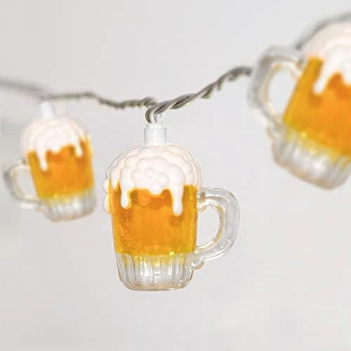 Beer Mug String Lights, 8.5Ft Tropical Beach Theme Outdoor Decorations Beer String Lights With 10 3D Beer Cup Lights, Plug In Beer Fairy Summer Patio Lights For Tropical Party Bar Bedroom Decor 7 Beer Mug String Lights, 8.5Ft Tropical Beach Theme Outdoor Decorations Beer String Lights With 10 3D Beer Cup Lights, Plug In Beer Fairy Summer Patio Lights For Tropical Party Bar Bedroom Decor - Image 7