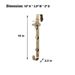 Retrome 2 Pack Butterfly Wreath Door Hanger, 16" H Adjustable Wreath Hangers For Front Door, Antique Gold -Department 56 Shop 31OHELFy1NL