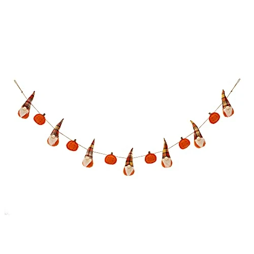 Glitzhome 72" L Fall Fabric Gnomes Garland Hanging Pumpkin Felt Garland For Fireplace Wall Decor 1 Glitzhome 72" L Fall Fabric Gnomes Garland Hanging Pumpkin Felt Garland For Fireplace Wall Decor