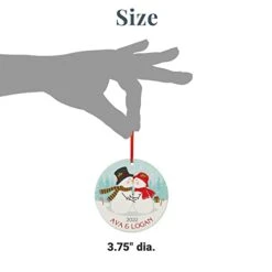 Let's Make Memories Personalized Couples First Christmas Round Ornament - Snowmen - Holiday Decor -Department 56 Shop 31QIIDubAIL