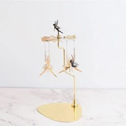 Homozy Christmas Rotating Candlestick Carousel Tree Tea Light Candle Holder Stainless Steel Ornament For Wedding Fireplace Decoration, Fairy -Department 56 Shop 31QLCoYtSBL