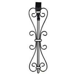 [Front Door WREATH HANGER] - Elegant Design | ADJUSTABLE Hook Length For Tall And Small Doors | PADDING To Prevent Damage Like Scratch And Dents | Heavy Duty Cast Iron Metal Hangar (Black)