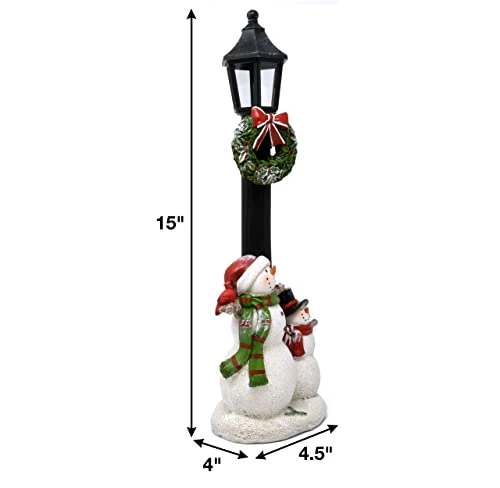Led Light Up Christmas Lanterns Table Top Centerpiece Decorations Street Light Pillar Pole With Snowmen & Wreath Lighted Holiday Decor For Indoor Fireplace Mantle Desk Shelf Kitchen Living Room Home 4 Led Light Up Christmas Lanterns Table Top Centerpiece Decorations Street Light Pillar Pole With Snowmen & Wreath Lighted Holiday Decor For Indoor Fireplace Mantle Desk Shelf Kitchen Living Room Home - Image 4