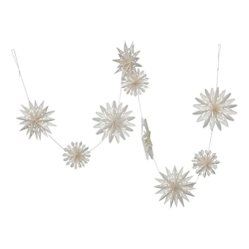 Creative Co-Op Snowflake Garland In Kraft Box, White 3 Creative Co-Op Snowflake Garland In Kraft Box, White - Image 3