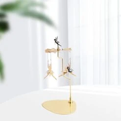 Homozy Christmas Rotating Candlestick Carousel Tree Tea Light Candle Holder Stainless Steel Ornament For Wedding Fireplace Decoration, Fairy -Department 56 Shop 31YFgVz7hxL
