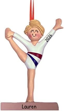 Personalized Gymnastics Ornament For Girl 2022 - Gifts For Gymnasts, Gymnastics Christmas Ornament, Gymnast Ornament, Gymnastics Gifts, Gymnast Gifts - Blue Leotard - Free Customization -Department 56 Shop 31aJOGru47L. AC