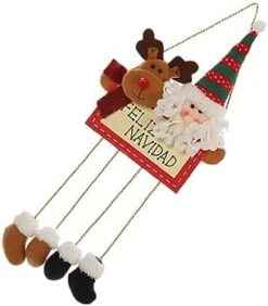 Garneck Christmas Door Hanging Christmas Outdoor Decorations Wood Decor Wood Coat Hangers Cistmas Fireplace Figurine Santa Door Hanger Xmas Wood Wreath Christmas Board Sign Wood, Cloth Elk -Department 56 Shop 31bB3VdL6PL. AC
