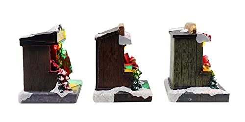 Christmas Village Shops Set Of 3 Includes Pre-lit Wreath, Tree And Gift Shop Perfect Addition To Your Christmas Indoor Decorations & Snow Village Displays 2 Christmas Village Shops Set Of 3 Includes Pre-lit Wreath, Tree And Gift Shop Perfect Addition To Your Christmas Indoor Decorations & Snow Village Displays - Image 2