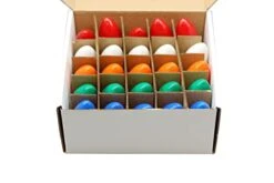 25 Pack C9 Multicolor Christmas Replacement Light Bulbs - Steady Burning - Ceramic Multicolor - 7 Watt, Extended Life, Nickel Plated E17 Base - Great For Christmas Lights, Decorative Lights