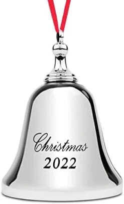 Holiday Jingle 2022 Christmas Ornament Silver Bell - 2022 Bell Ornament – Christmas Bell Ornament 2022–Real Bell Christmas Decoration With Red Ribbon, 2022 Silver -Department 56 Shop 31fCiybJVaL. AC