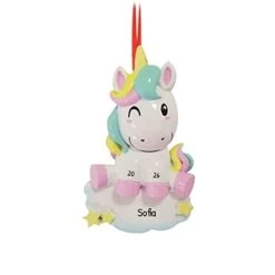 Personalized Unicorn Ornaments Christmas - Unicorn Tree Topper, Girly Ornaments, Unicorn Christmas Ornament, Unicorn Ornaments For Girls, Horse Ornaments - Pastel Unicorn - Free Customization