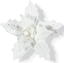 KI Store Gold Velvet Christmas Tree Flower Decoration 6pcs 10-Inch Sequined Christmas Poinsettia Flower Picks For Xmas Tree Wreath Garland -Department 56 Shop 31jynBIPmSL. AC