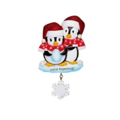 2023 Personalized Christmas Tree Ornament For Pregnant - Expecting Penguins Customized Christmas Custom Ornament-Keepsake New Mom And Dad-Free Customization