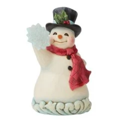Enesco Jim Shore Heartwood Creek Winter Wonderland Snowman Holding Snowflake Simple Joys Figurine, 5.7 Inch, Multicolor