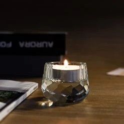 Donoucls Crystal Votive Tealight Holders Home Decorations For Christmas Wedding Table 2.5" Diameter X 1.8" High Set Of 2 -Department 56 Shop 31pnWkCIEEL