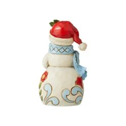 Enesco Jim Shore Heartwood Creek Snowman With Cardinal Miniature Figurine, 3.54 Inch, Multicolor