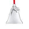 Klikel Christmas Bell Ornament - Shiny Silver Christmas Ornament - Ornament With Angel Wing And Heart Charms - It's A Wonderful Life Bell Ornament For Christmas Tree - Silver Bell With Gift Box