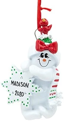 UniqXmas Personalized Snowman Figurine Christmas Ornament 2023 - Free Handwritten Customization | Snowman With Snowflake Red Santa Hat & Scarf For Xmas Tree | Unique Keepsake - Custom Name & Year 6 UniqXmas Personalized Snowman Figurine Christmas Ornament 2023 - Free Handwritten Customization | Snowman With Snowflake Red Santa Hat & Scarf For Xmas Tree | Unique Keepsake - Custom Name & Year - Image 6