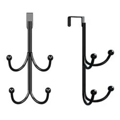 Frogued Wind-Resistant Wreath Hook Metal Double Layer Easy Installation For Hanging Christmas Wreaths Clothes More No Door Damage Multi-Purpose Hanger Black 3pcs -Department 56 Shop 31snlchFQYL 1