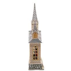 Gerson Lighted Water Lantern Church With Carolers In Swirling Glitter With Timer 16 Inch For Christmas -Department 56 Shop 31v5EjfDFGL