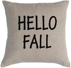 Creative Co-Op 20" L X 12" H Cotton Knit Lumbar W/Embroidery & Pom Poms Hello Pumpkin, Cream Color & Orange Pillows, Multi -Department 56 Shop 31vAQdRtsOL. AC