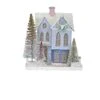 Cody Foster & Co 14.5" Blue Hues Frosted Maisonette Paper Village Christmas House Stag Deer -Department 56 Shop 31yR22esCDS