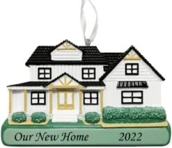 2023 Personalized White Door With Wreath Christmas Tree Ornament-First Home Family House Glitter Door Artisanal Customized Ornament-Free Personalization -Department 56 Shop 41 PNiaZ3DL. AC