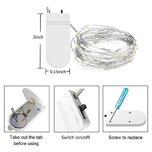 ANGMLN YITING 24 Pack 30 Led Fairy Lights Battery Operated 10.2ft (3M) Silver Copper Wire LED Mini String Lights Waterproof Cool White Firefly Lights For Wedding Party Jars Christmas Home Decoration 2 ANGMLN YITING 24 Pack 30 Led Fairy Lights Battery Operated 10.2ft (3M) Silver Copper Wire LED Mini String Lights Waterproof Cool White Firefly Lights For Wedding Party Jars Christmas Home Decoration - Image 2