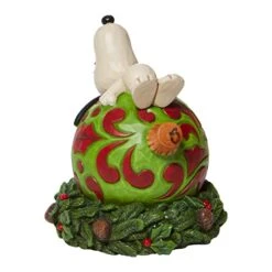Enesco Peanuts By Jim Shore Snoopy Laying On A Christmas Ornament Figurine, 5.125 Inch, Multicolor