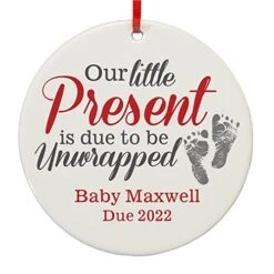 Let's Make Memories Personalized Baby On The Way Christmas Ornament - Expecting Parents