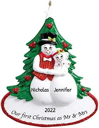 Personalized Christmas Ornaments For Couples - Couples Ornament - Snowman Couple Ornaments For Christmas Tree Mr & Mrs Couple Couples First Christmas Ornament - Free Customization 9 Personalized Christmas Ornaments For Couples - Couples Ornament - Snowman Couple Ornaments For Christmas Tree Mr & Mrs Couple Couples First Christmas Ornament - Free Customization - Image 9