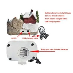 Forart Christmas Decorations Christmas Colorful Music Luminous House Snow Small House Home Decoration Resin Christmas Scene Village Houses Town Christmas Ornaments -Department 56 Shop 410mY7ztOaL