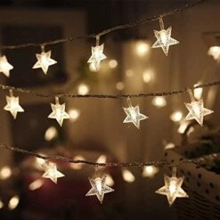 Twinkle Star 100 LED Star String Lights, Plug In Fairy String Lights Waterproof, Extendable For Indoor, Outdoor, Wedding Party, Christmas Tree, New Year, Garden Decoration, Warm White -Department 56 Shop 411 f05RfML. AC